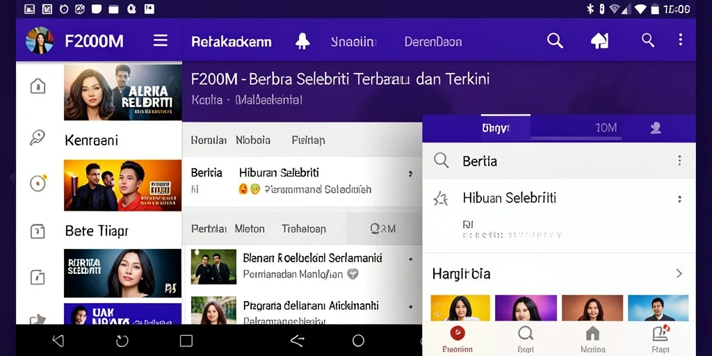Tampilan antarmuka F200M yang menarik dan informatif.