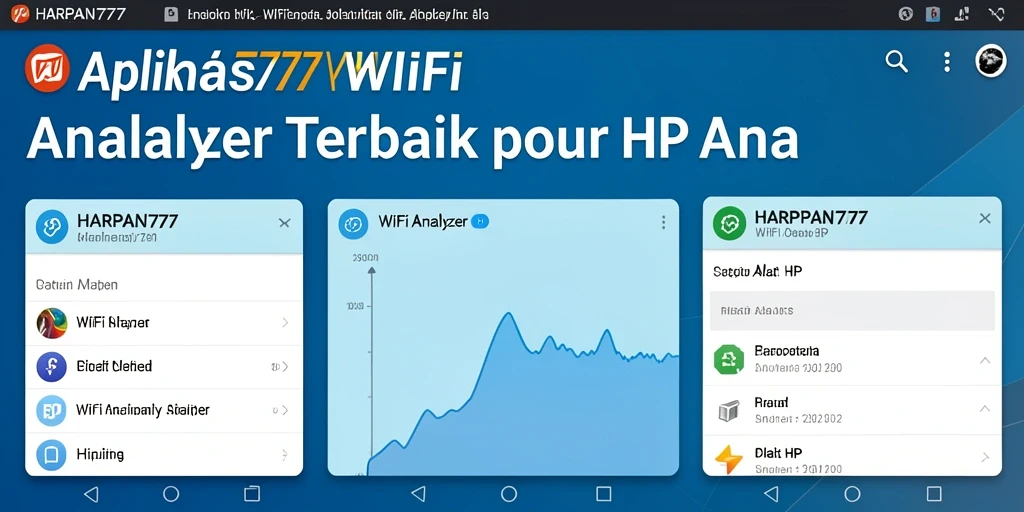 Screenshot aplikasi HARAPAN777 menampilkan antarmuka WiFi Analyzer yang ramah pengguna.