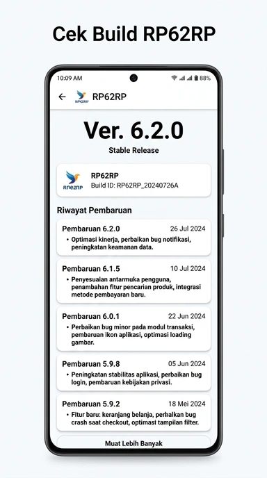 Riwayat Versi rp62rp untuk Pengguna Android